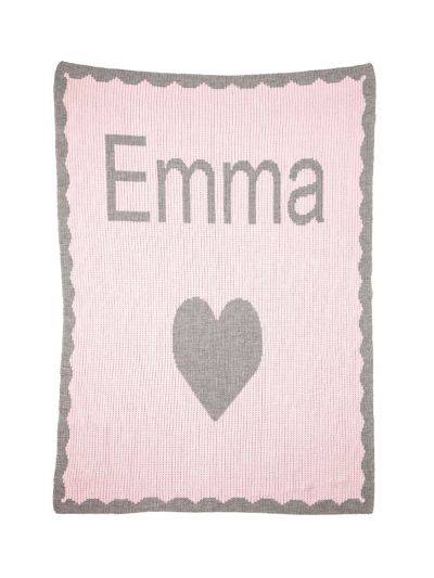 Single Heart & Scalloped Edge Stroller Blanket - Twinkle Twinkle Little One