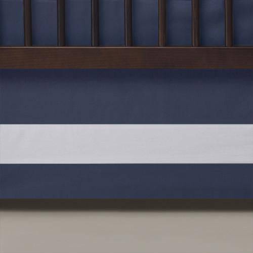 Solid Band Crib Skirt in Cobalt