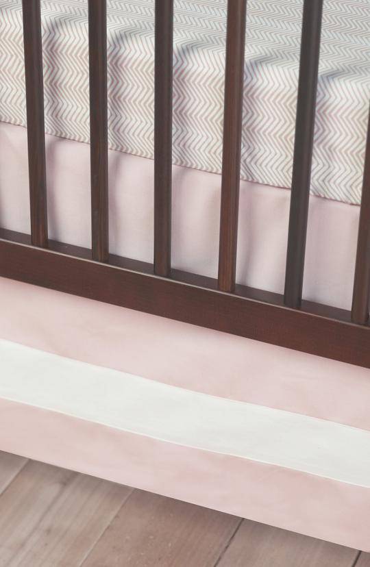 Solid Band Crib Skirt in Blush - Twinkle Twinkle Little One