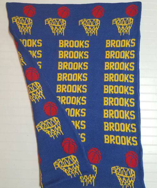Repeating Name Basketball Double Cotton Knit Blanket - Twinkle Twinkle Little One