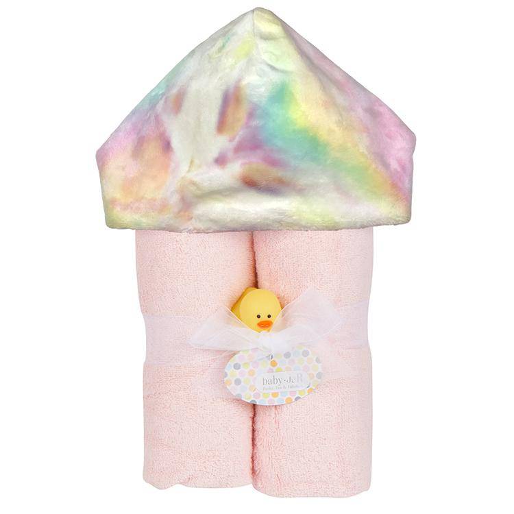 Pastel Rainbow Tie Dye Deluxe Hooded Towel - Twinkle Twinkle Little One