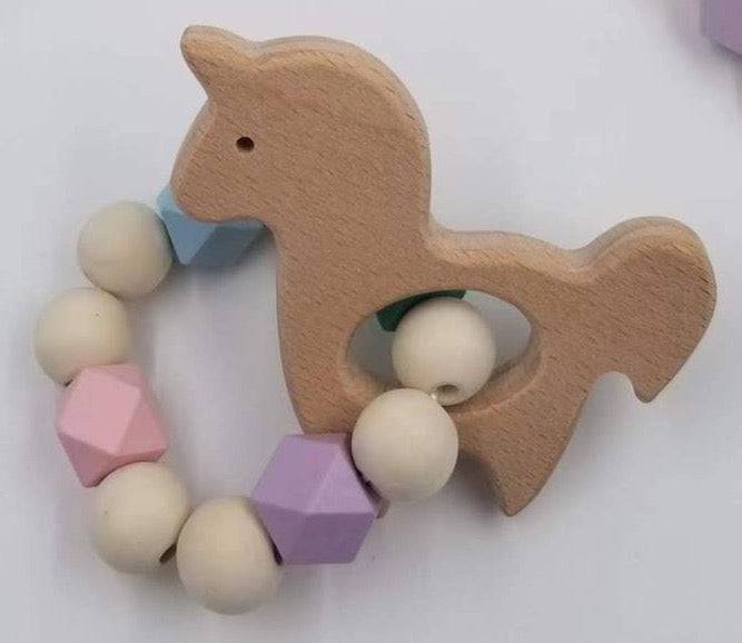 Wood & Silicone Bead Teether - Twinkle Twinkle Little One