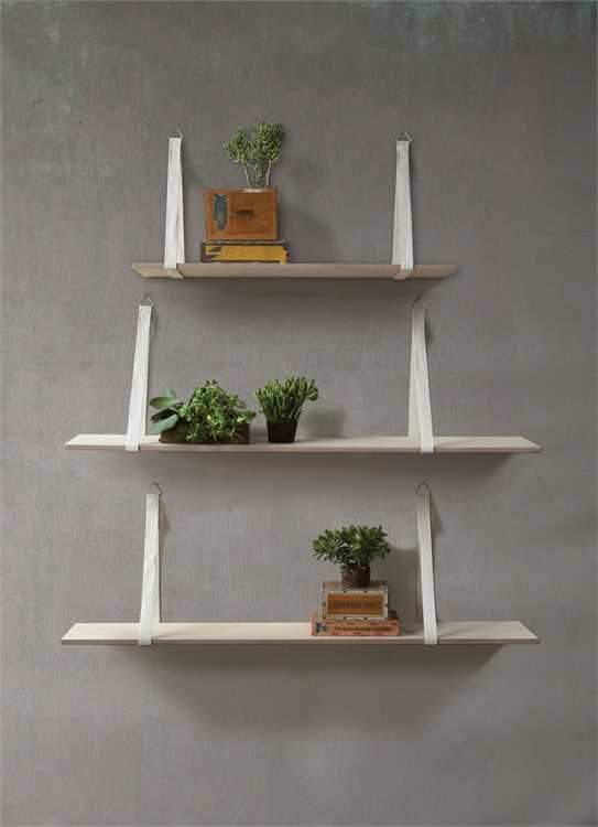 Wood Shelf w/ Fabric Brackets