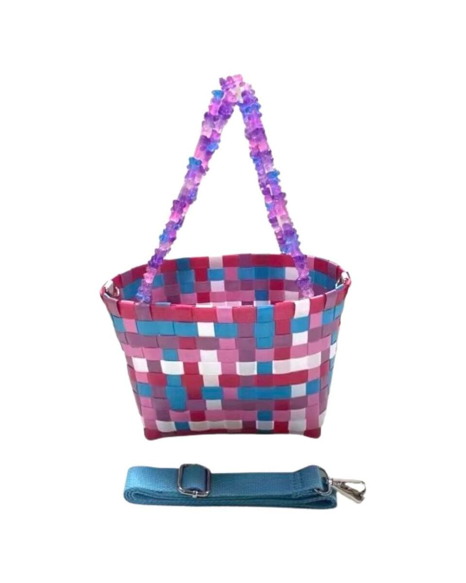 Pink & Purple Straw Gummy Bear Bag - Twinkle Twinkle Little One