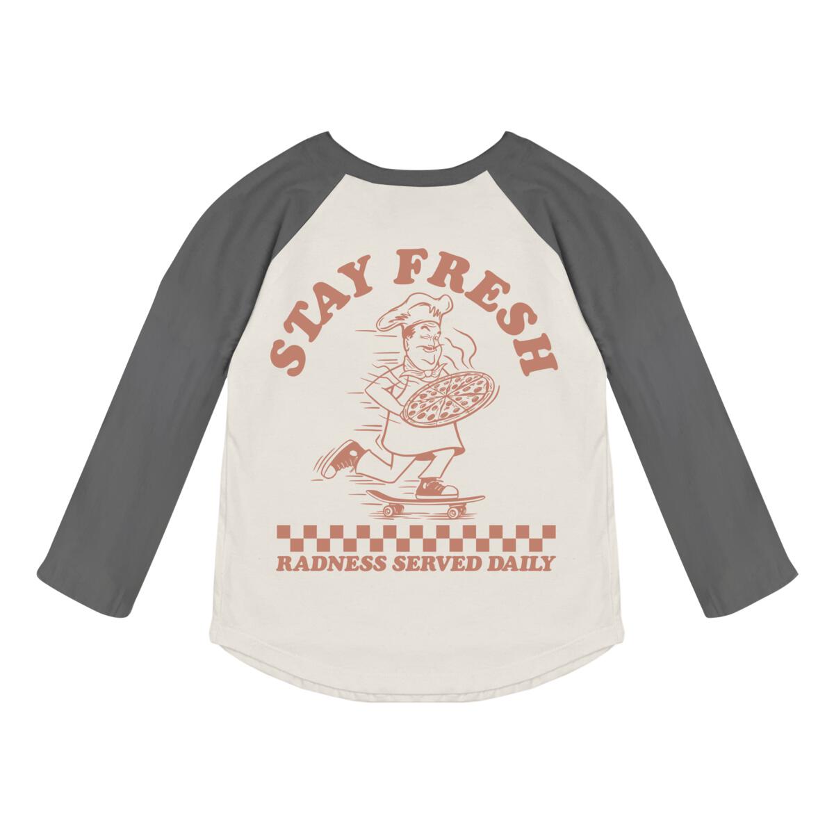 Tiny Whales Stay Fresh Raglan - Natural/Vintage Black