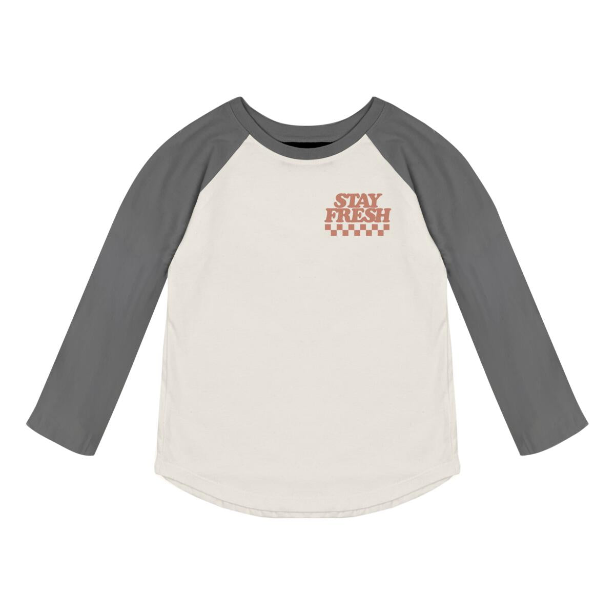 Tiny Whales Stay Fresh Raglan - Natural/Vintage Black - 0