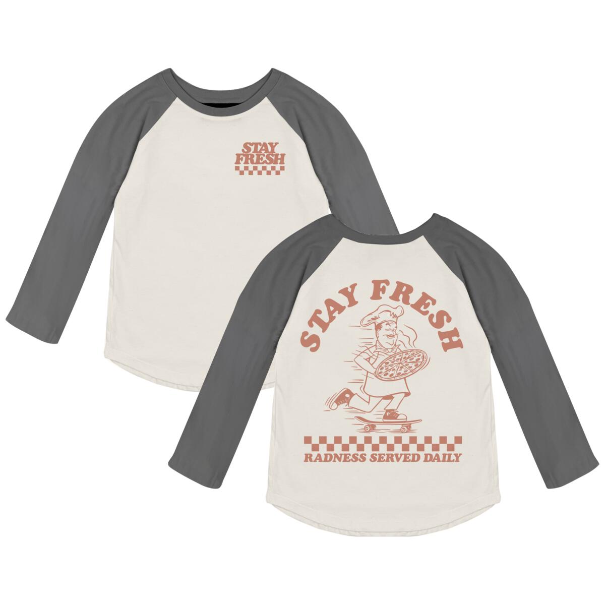 Tiny Whales Stay Fresh Raglan - Natural/Vintage Black