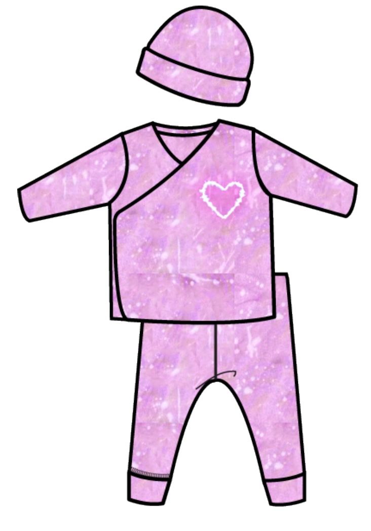 Newborn Pink Burnout Heart Take Home Set - Twinkle Twinkle Little One