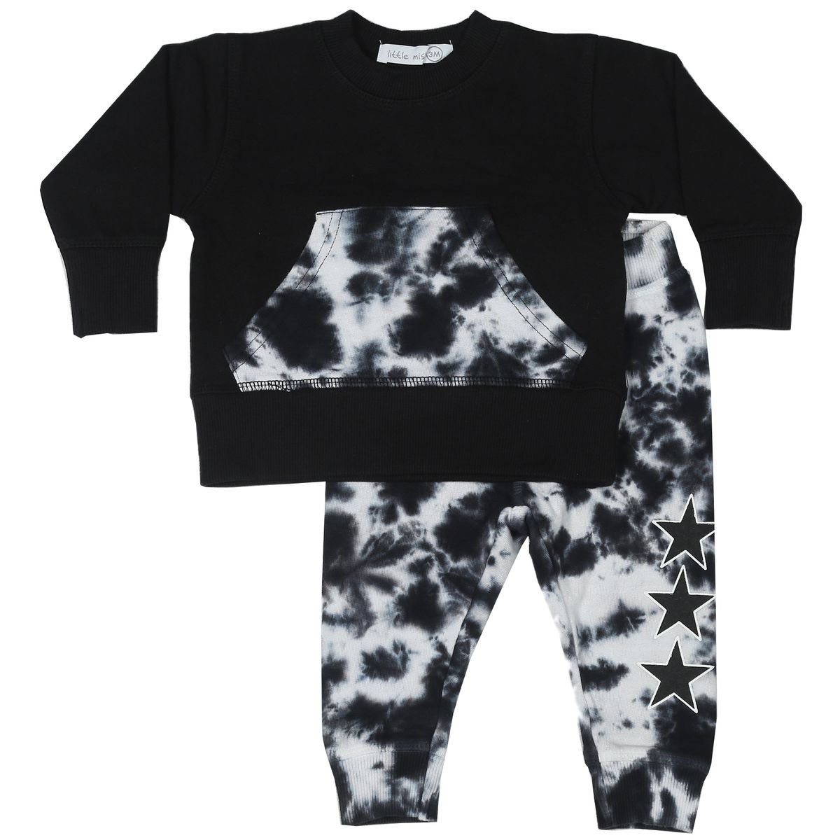 Black & White Tie Dye Two Piece Set - Twinkle Twinkle Little One