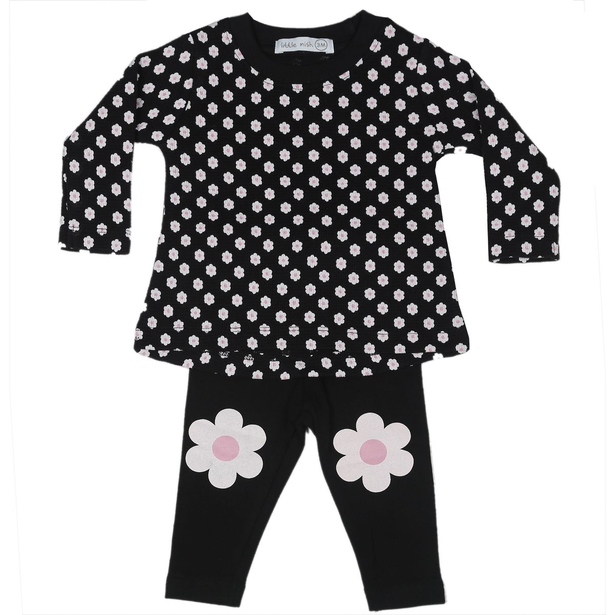 Black Flowers Tee & Legging Set - Twinkle Twinkle Little One