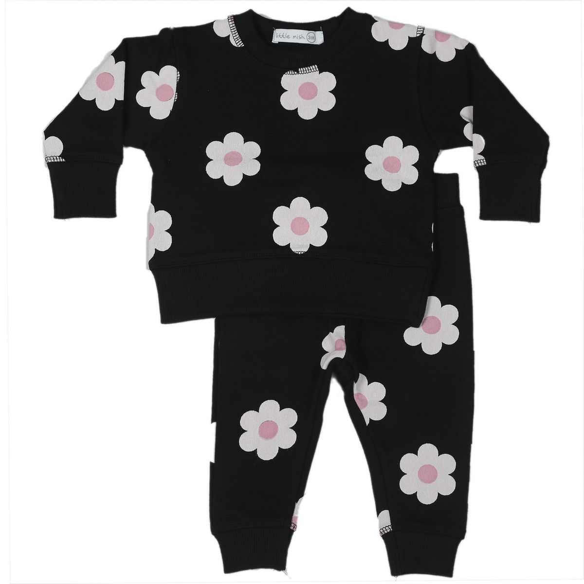 Black Flowers Two Piece Set - Twinkle Twinkle Little One