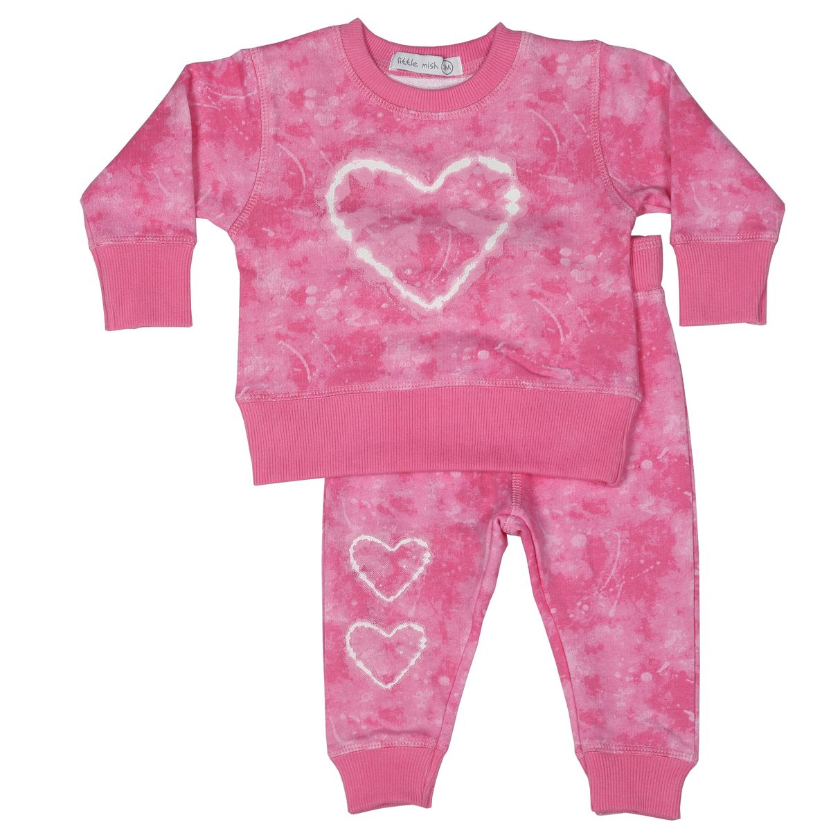 Pink Burnout Heart Two Piece Set - Twinkle Twinkle Little One