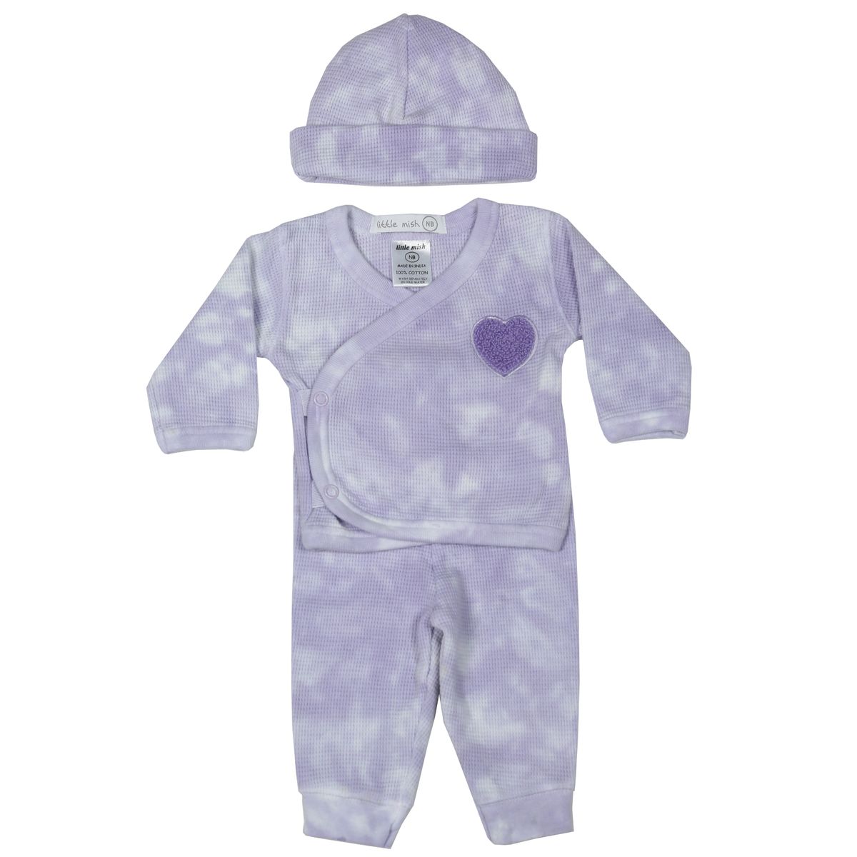 Newborn Lilac Heart Tie Dye Take Home Set - Twinkle Twinkle Little One