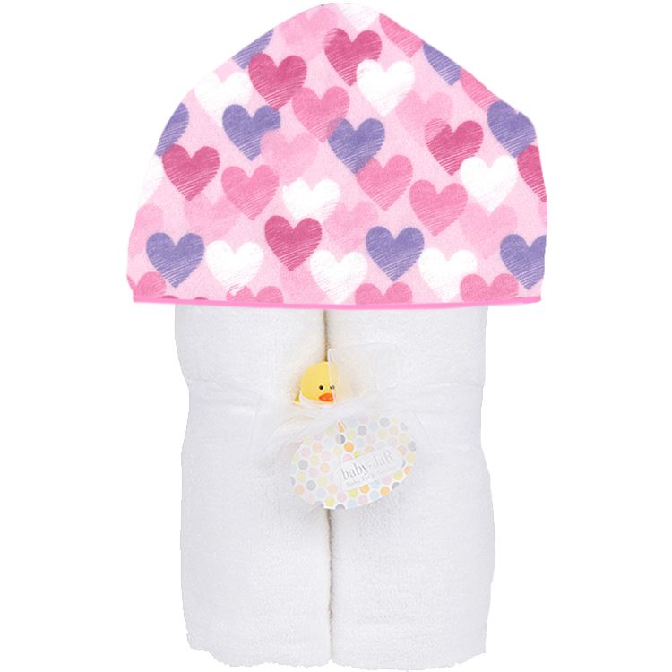 Doodle Hearts Plush Deluxe Hooded Towel - Twinkle Twinkle Little One