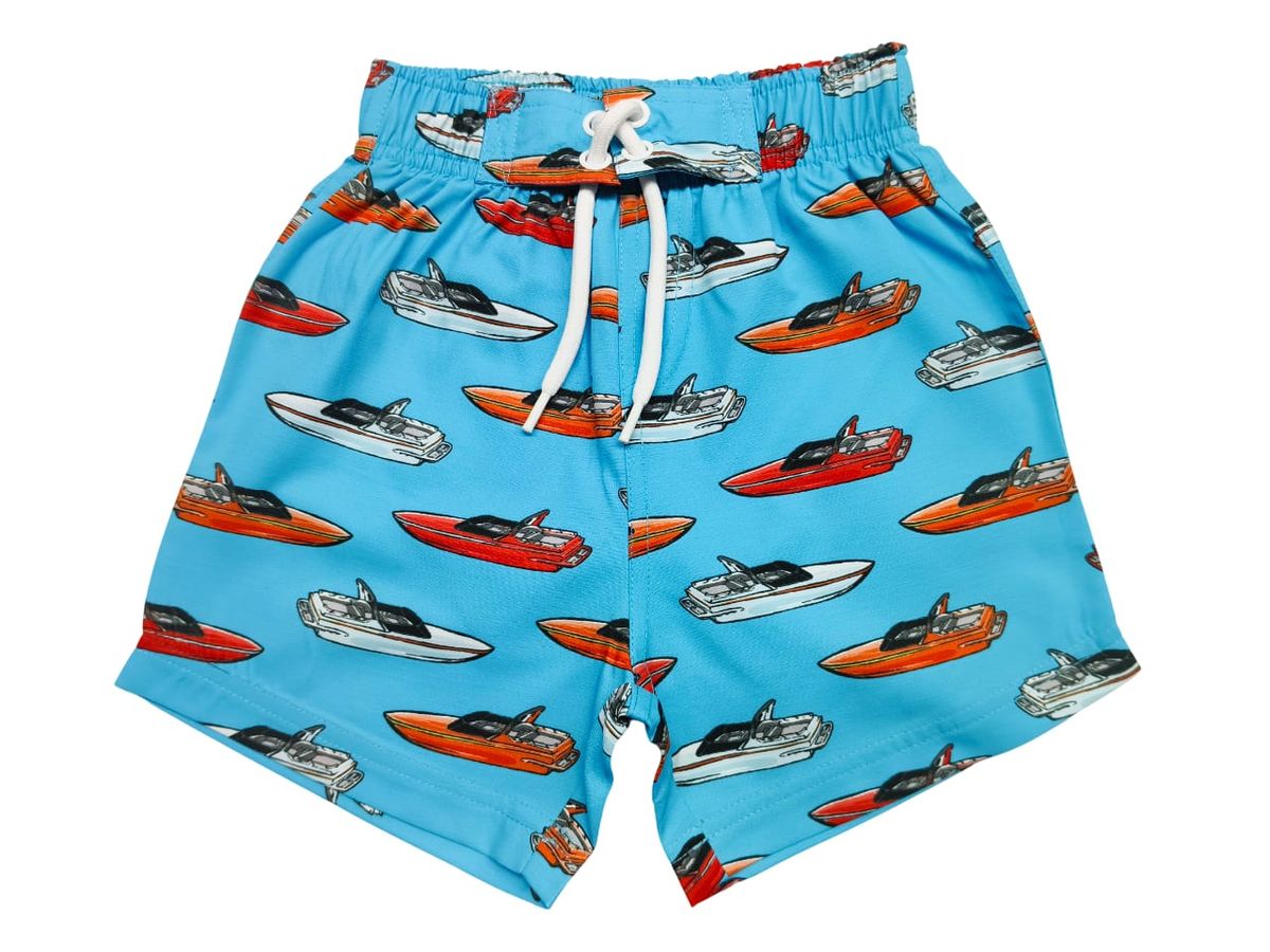 Turquoise Speed Boat Board Short