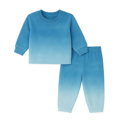 Dip Dye Sweatshirt and Sweat Pant Set - Blue