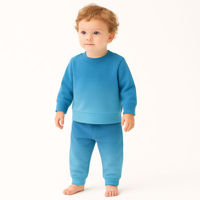 Dip Dye Sweatshirt and Sweat Pant Set - Blue