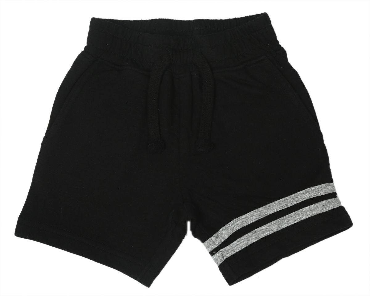 Black Comfy Short with Heather Grey Taping