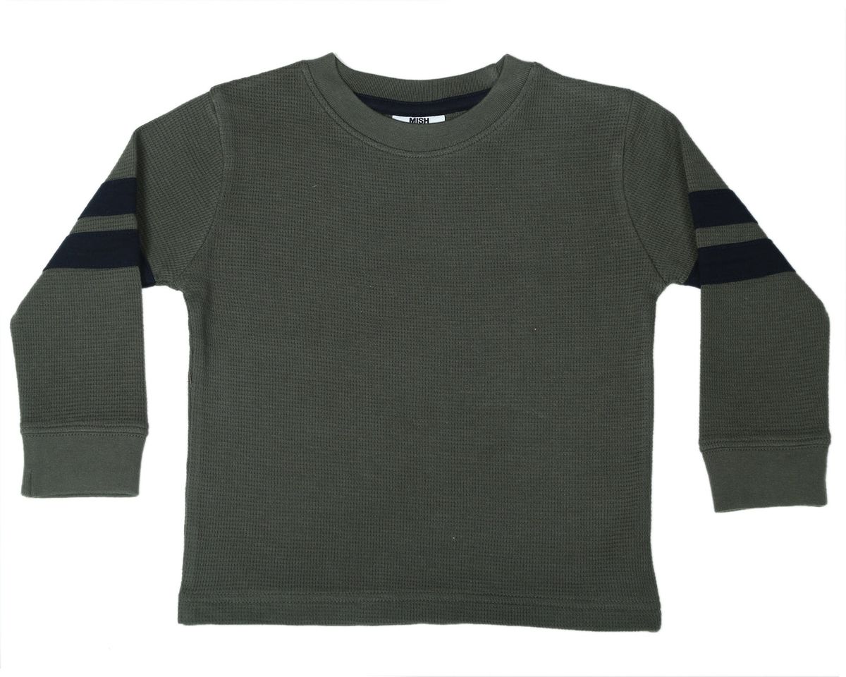 Olive Thermal Shirt with Navy Taping