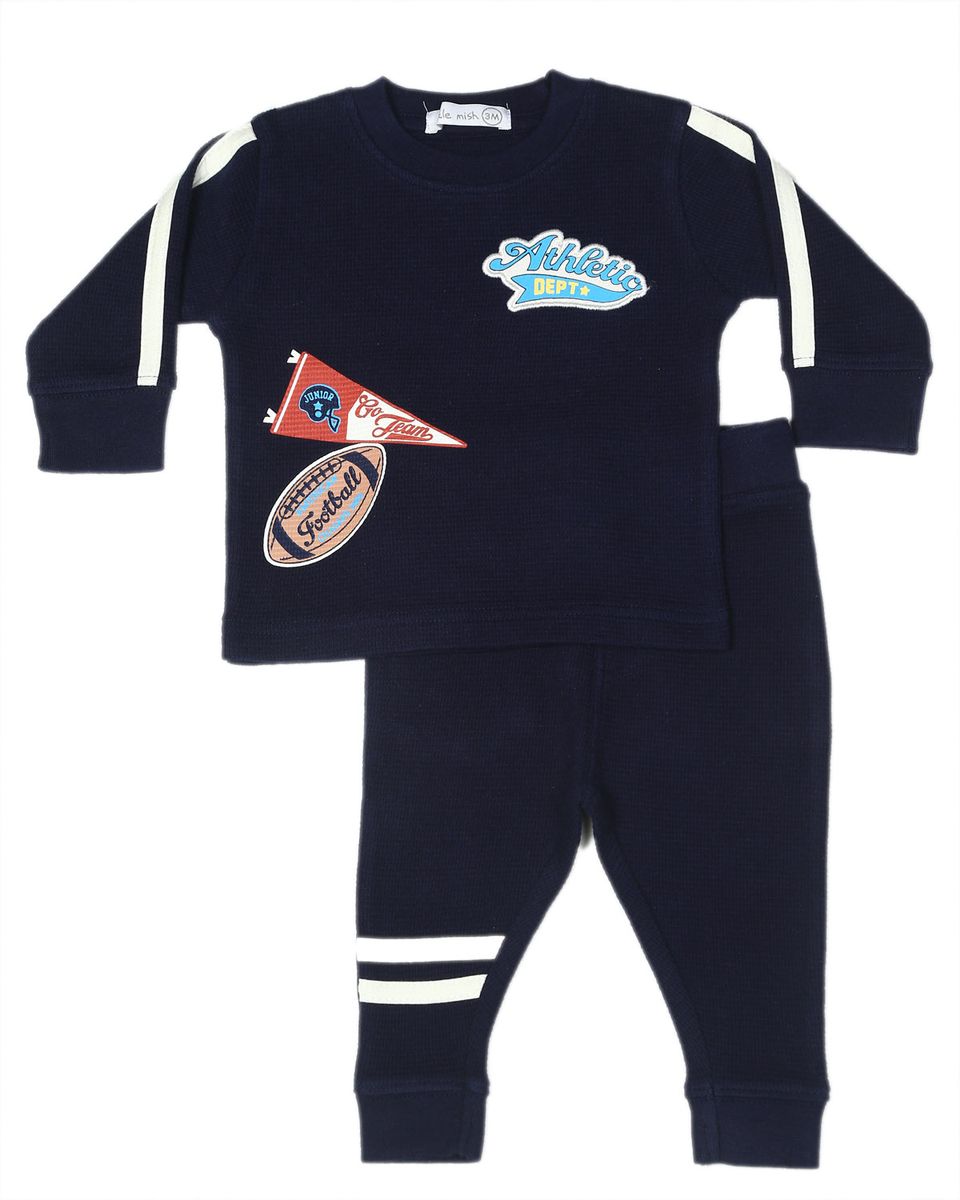 Navy Varsity Football Thermal Set