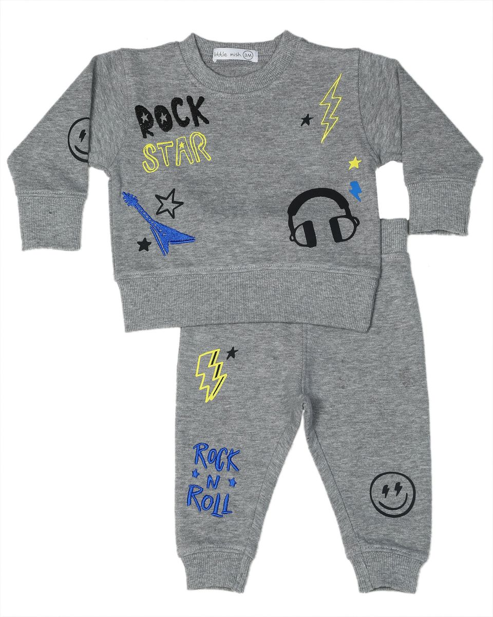 Heather Rock Doodles French Terry Set
