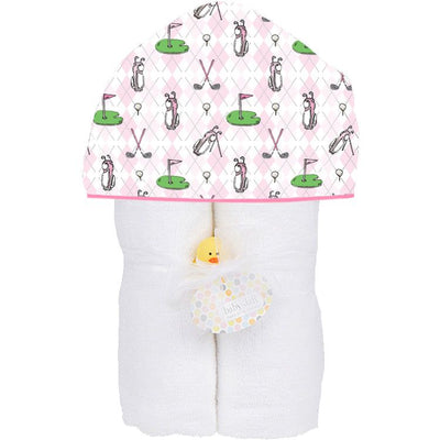 Tee Time Pink Plush Deluxe Hooded Towel