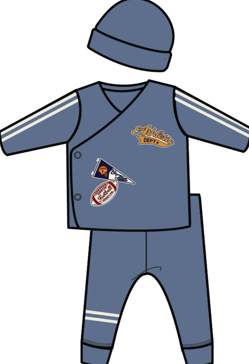 Dusty Blue Varsity Football Thermal 3 Piece Take Home Set