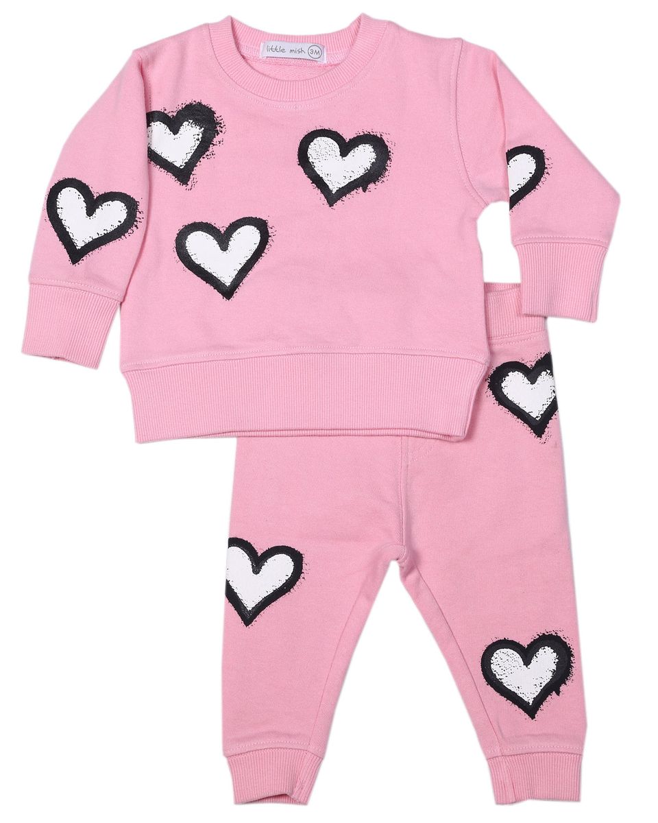 Pink Graffiti Hearts Set