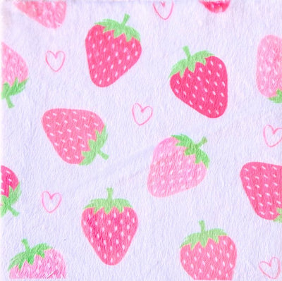 Strawberries Plush Deluxe Hooded Towel