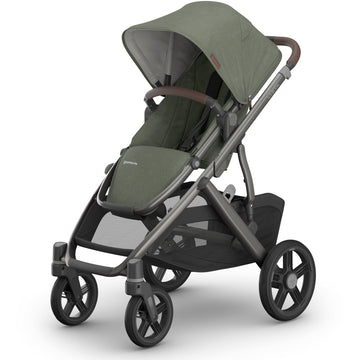 Buy evelyn-meadow-green-graphite-frame-chestnut-leather UPPAbaby Vista V3 Stroller