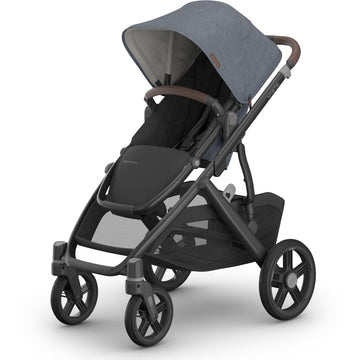 Buy julian-dusty-blue-melange-carbon-frame-chestnut-leather UPPAbaby Vista V3 Stroller