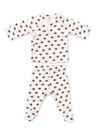 Football Organic Pointelle Newborn Set