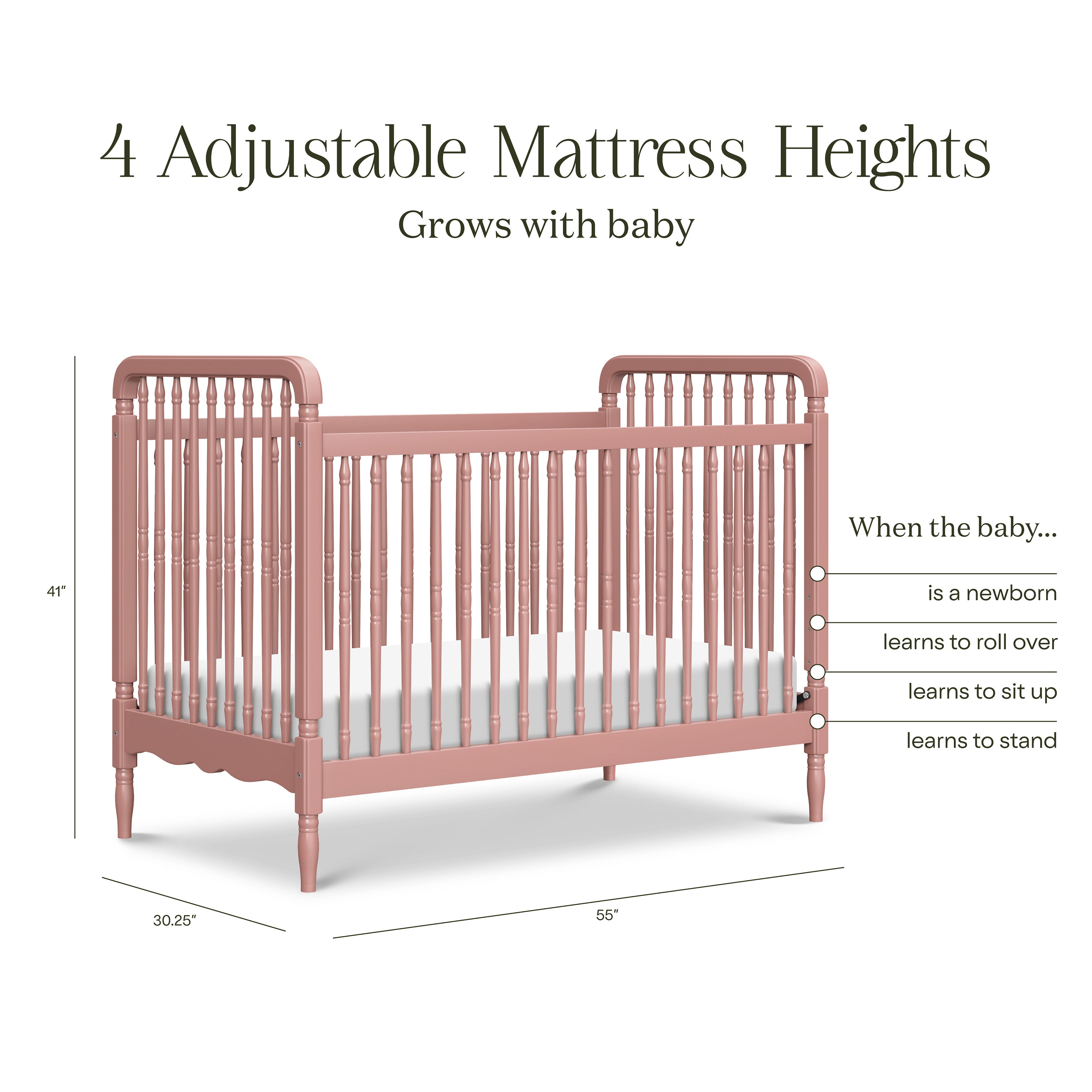 Namesake Liberty 3-in-1 Convertible Spindle Crib with Toddler Bed Conversion Kit