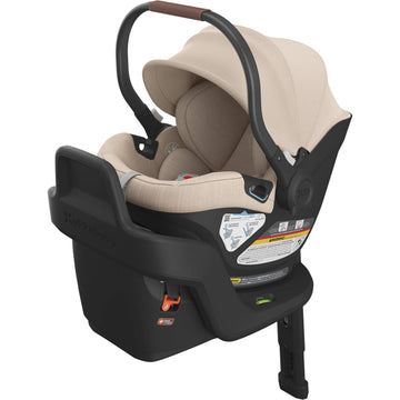 Buy declan-oat-melange-chestnut-leather UPPAbaby Aria Lightweight Infant Car Seat + Base