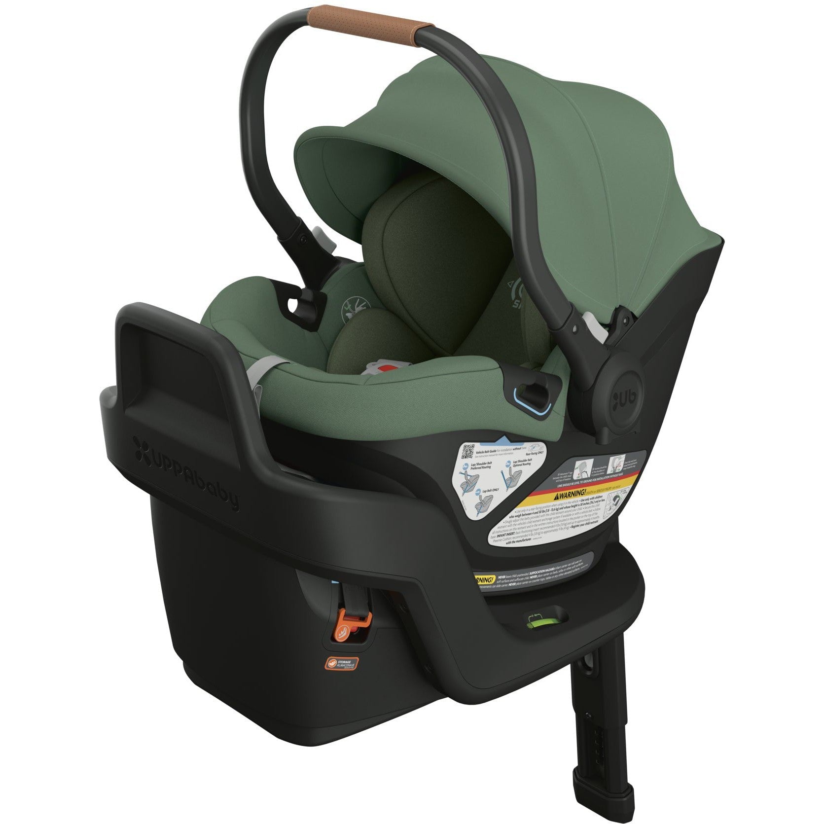 Buy gwen-green-saddle-leather UPPAbaby Aria Lightweight Infant Car Seat + Base