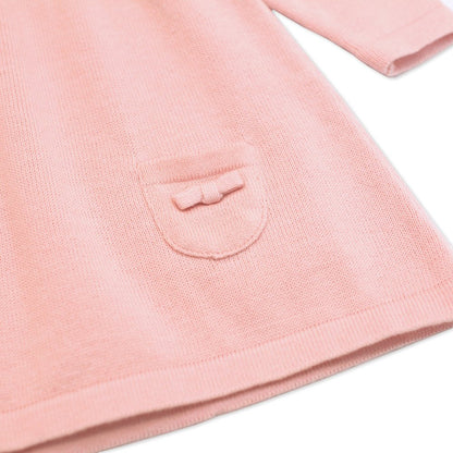 Milan Knit A-Line Long Sleeve Baby Girl Dress - Blush - Twinkle Twinkle Little One