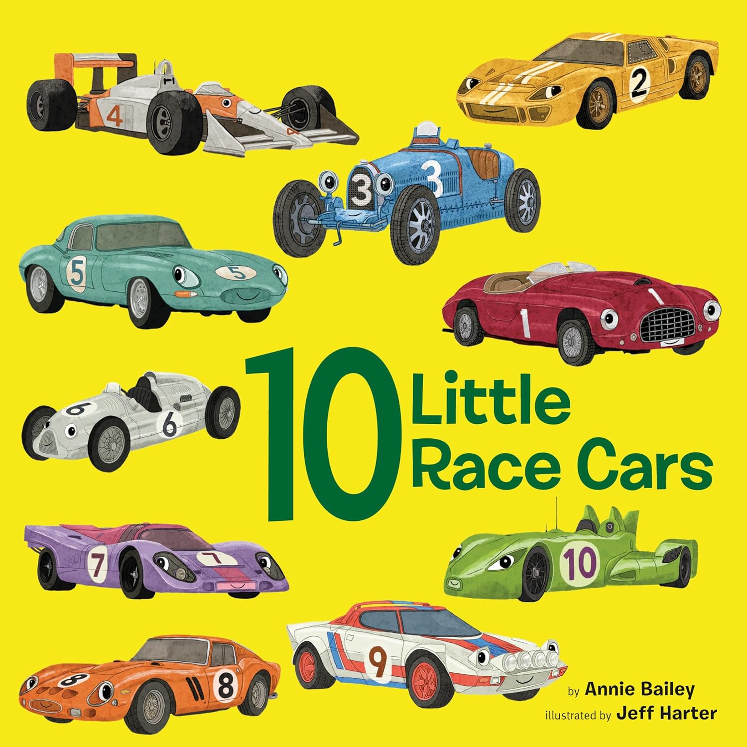 10 Little Race Cars Board Book - Twinkle Twinkle Little One