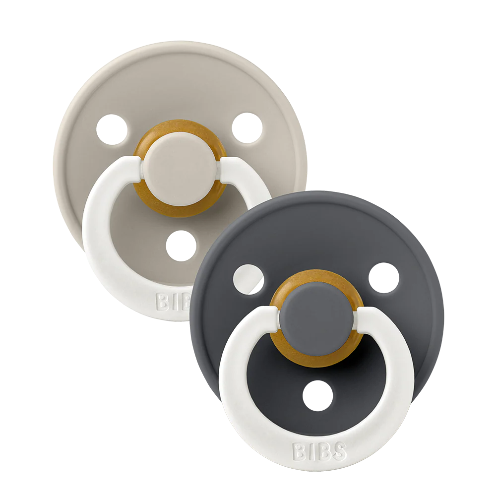 BIBS Colour 2 PACK Sand GLOW/Iron GLOW Pacifier 2 Pack