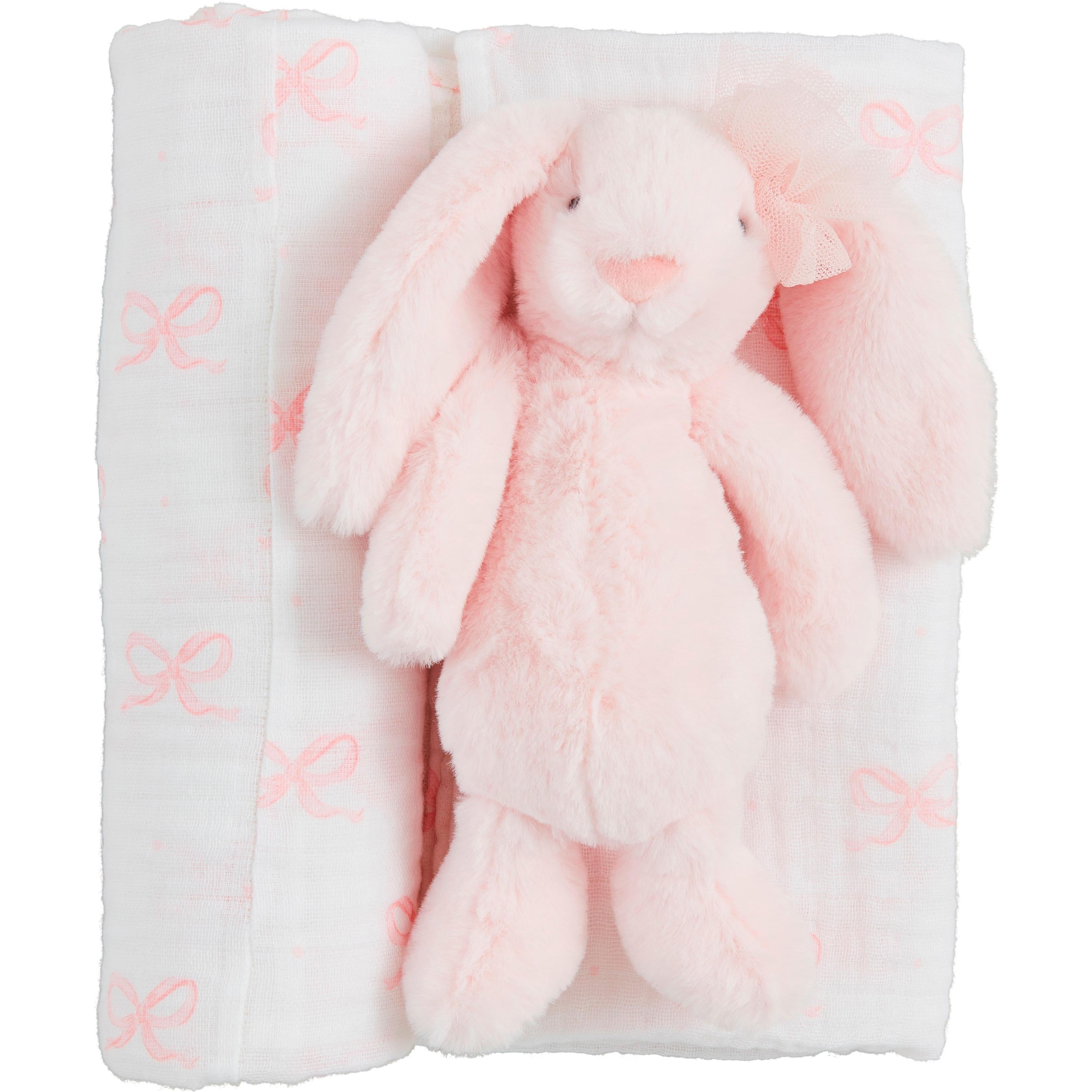 Bow Bunny Swaddle And Rattle