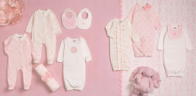 Pink Toile Swaddle & Headband Set
