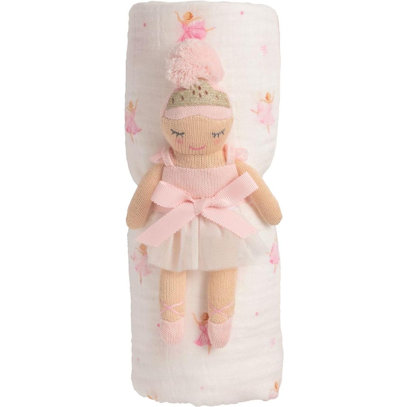 Ballerina Swaddle & Rattle Set