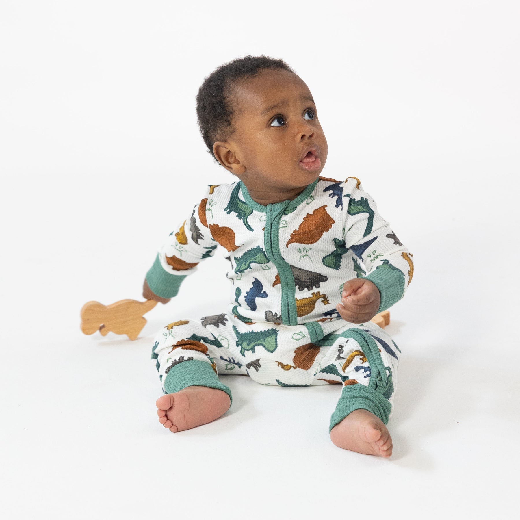 Dino Rocks Thermal Bamboo 2 Way Zipper Romper