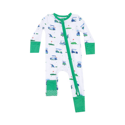 Vintage Golf Carts Blue 2 Way Zipper Romper - Twinkle Twinkle Little One