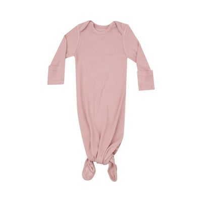 Ribbed Silver Pink Knotted Gown - Twinkle Twinkle Little One