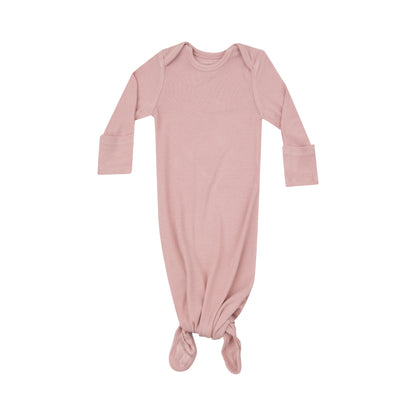 Ribbed Silver Pink Knotted Gown - Twinkle Twinkle Little One