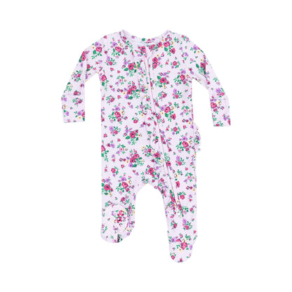 Preppy Roses 2 Way Ruffle Back Footie - Twinkle Twinkle Little One