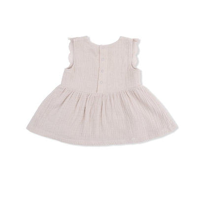 Solid Muslin French Oak - Babydoll Top with Mod Bloomer