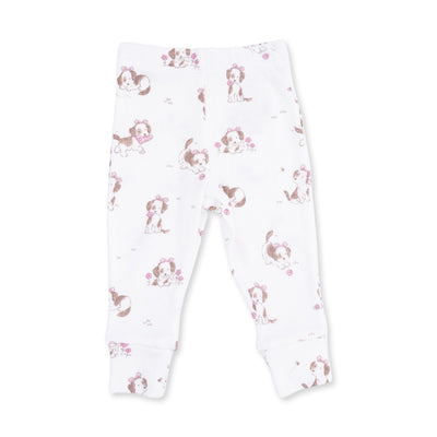 Angel Dear Explorer Puppy Pink Long Sleeve Ruffle Top and Pant