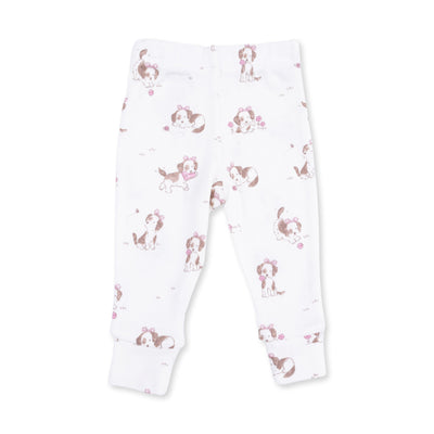 Angel Dear Explorer Puppy Pink Long Sleeve Ruffle Top and Pant