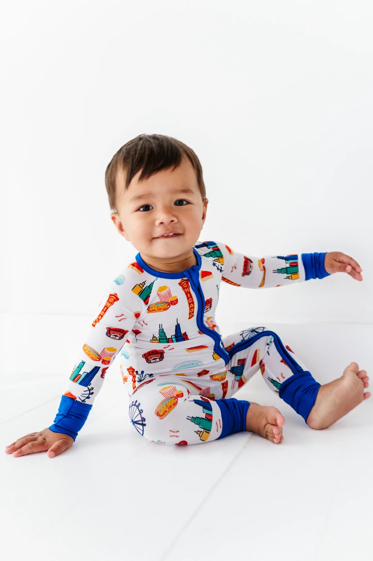 Sweet Home Chicago Convertible Footies - Blue